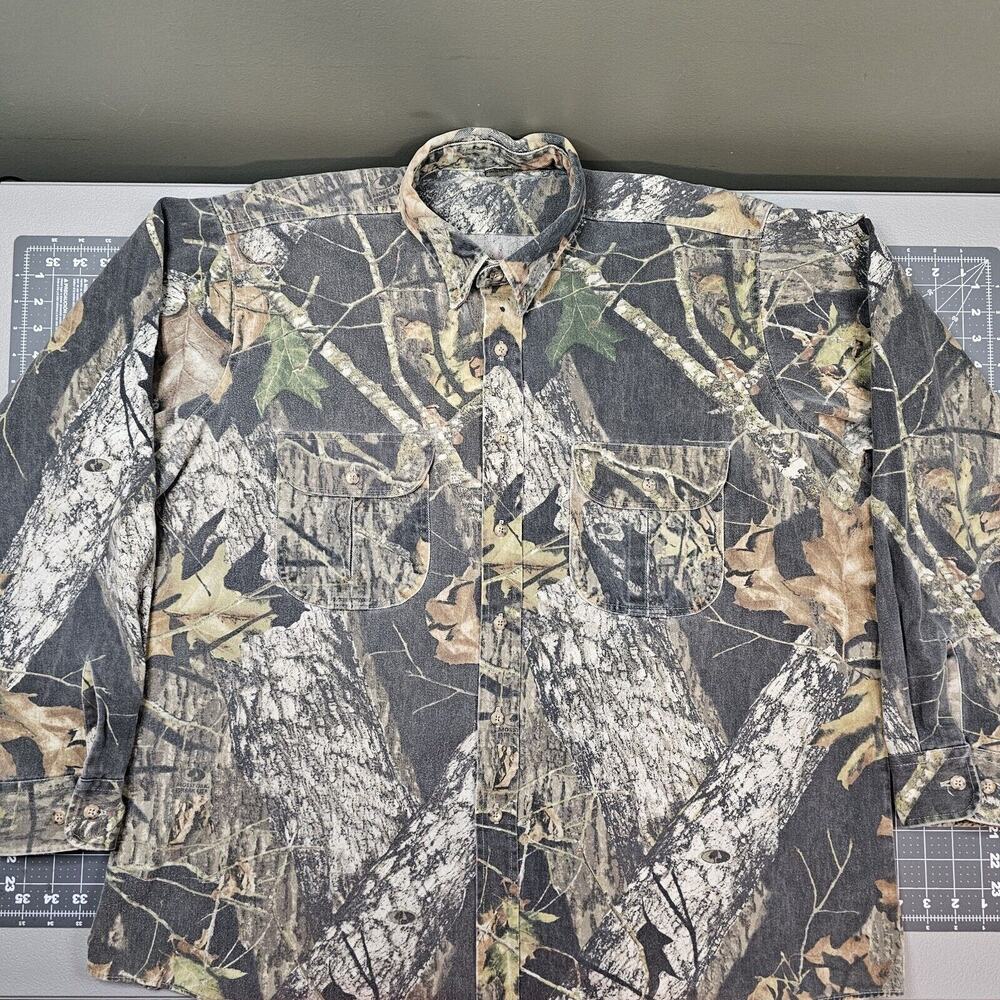 Vintage Mossy Oak Shirt XXL Camo Outdoors USA Made Break Up Realtree Hunting 90s